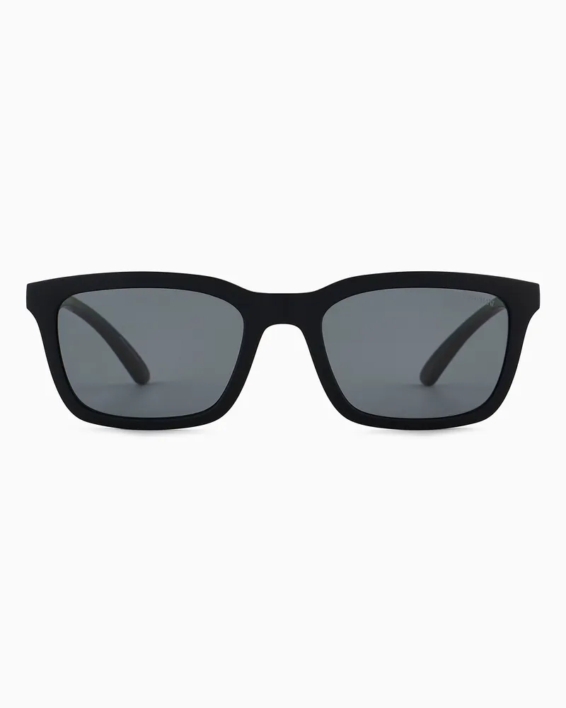 Emporio Armani Occhiali da sole da uomo forma rettangolare Nero