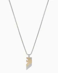 Emporio Armani OFFICIAL STORE Collana Con Pendente In Acciaio Inossidabile Bicolore Argento