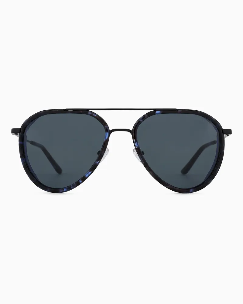 Emporio Armani Occhiali da sole da uomo forma pilot Blu