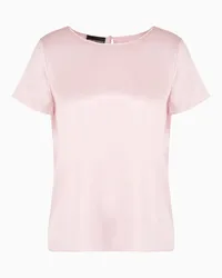 Emporio Armani OFFICIAL STORE Blusa A Maniche Corte In Raso Di Seta Rosa