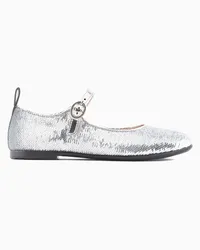 Emporio Armani OFFICIAL STORE Mary Jane Con Paillettes All Over Argento