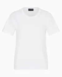 Emporio Armani OFFICIAL STORE T-shirt In Jersey Supima Con Strass All Over E Aquila Asv Bianco