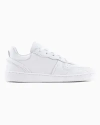 Emporio Armani OFFICIAL STORE Sneakers In Pelle Con Forature Bianco