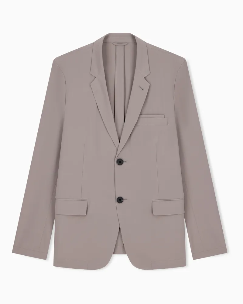 Emporio Armani Blazer monopetto in nylon twill Travel Essential Beige