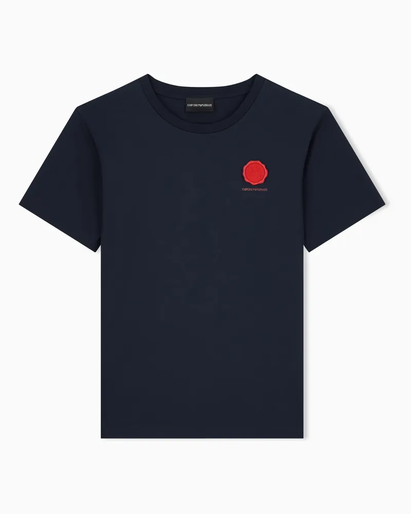 Emporio Armani T-shirt in jersey mercerizzato Capsule San Valentino Blu