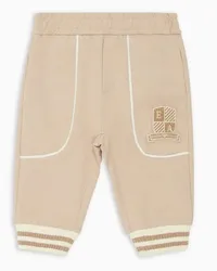 Emporio Armani OFFICIAL STORE Pantaloni Jogger In Jersey Con Patch Stemma Logo Beige