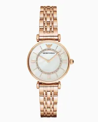 Emporio Armani OFFICIAL STORE Orologio Da Donna A Due Sfere Con Bracciale In Acciaio Color Oro Rosa Rosa