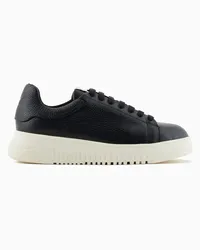 Emporio Armani OFFICIAL STORE Sneakers In Pelle Bottalata Nero