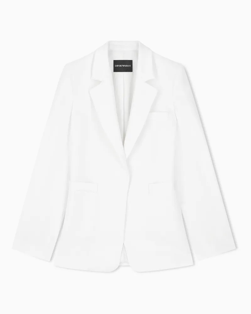 Emporio Armani Blazer monopetto in raso enver misto viscosa Bianco