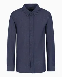 Emporio Armani OFFICIAL STORE Camicia In Denim Misto Lyocell Asv Denim