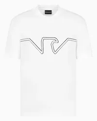 Emporio Armani OFFICIAL STORE T-shirt In Jersey Heavy Con Ricamo Logo A Rilievo Asv Bianco