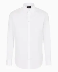 Emporio Armani OFFICIAL STORE Camicia In Cotone Jacquard Motivo Fantasia Bianco