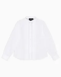 Emporio Armani OFFICIAL STORE Camicia In Cotone Con Ricamo Aquila Bianco