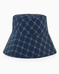 Emporio Armani OFFICIAL STORE Cloche Beachwear In Tessuto Monogram Blu