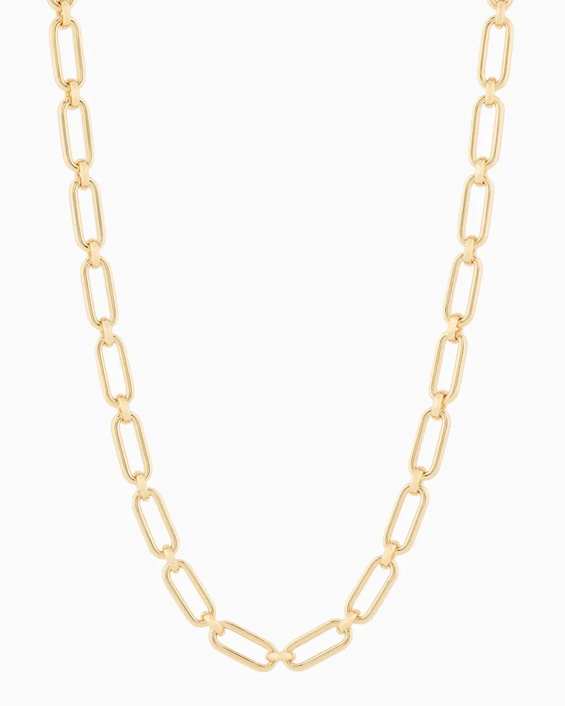 Emporio Armani Collana a catena in ottone color oro charms Multicolore