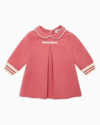 Emporio Armani OFFICIAL STORE Abito Collo Claudine Con Ricamo Logo In Jersey Rosa