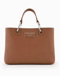 Emporio Armani OFFICIAL STORE Shopper Piccola Myea In Pelle Ecologica Asv Marrone