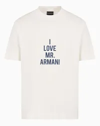 Emporio Armani OFFICIAL STORE T-shirt In Jersey Light Con Stampa I Love Mr Armani Asv Bianco