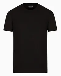 Emporio Armani OFFICIAL STORE T-shirt In Jersey Con Logo Jacquard Nero