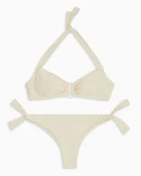 Emporio Armani OFFICIAL STORE Bikini Con Fascia Imbottita In Lycra Operata Beige