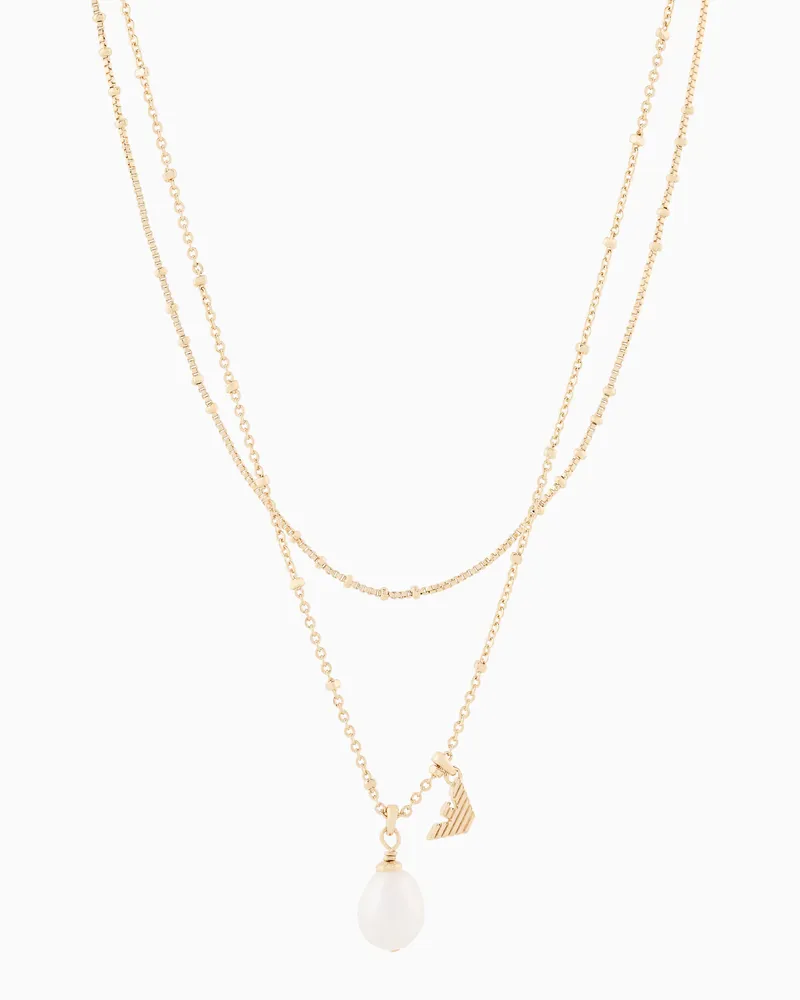 Emporio Armani Collana con ciondolo in ottone color oro Multicolore