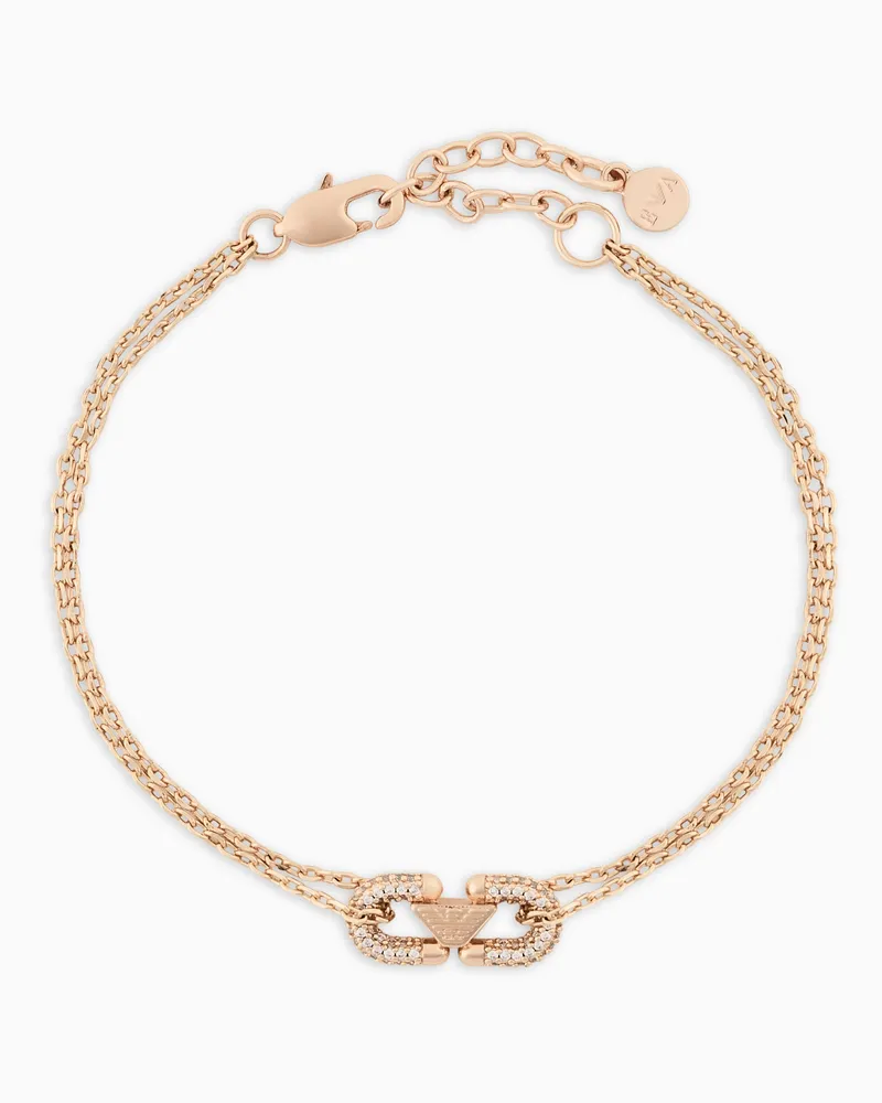 Emporio Armani Bracciale in ottone color oro rosa Multicolore
