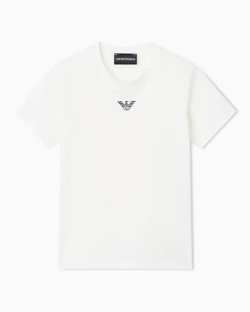 Emporio Armani T-shirt in jersey con logo Bianco