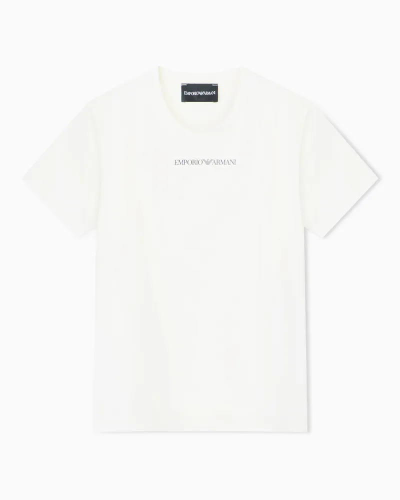 Emporio Armani T-shirt in jersey con logo Bianco