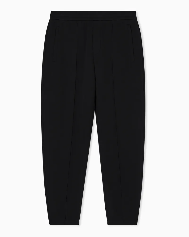 Emporio Armani Pantaloni jersey jogger con coulisse e tasche Nero