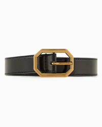 Emporio Armani OFFICIAL STORE Cintura Con Finish Spazzolato Nero