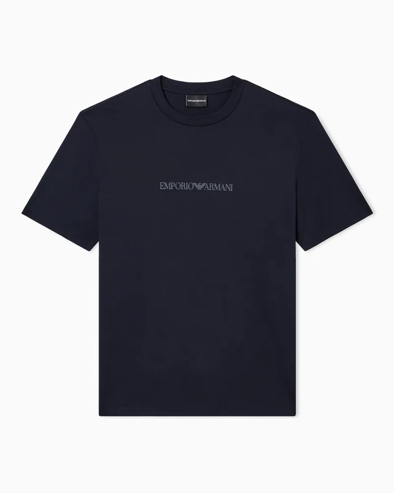 Emporio Armani T-shirt Essential in jersey di cotone pima slim fit Blu
