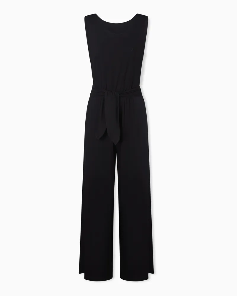 Emporio Armani Tuta beachwear in jersey Nero