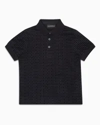 Emporio Armani OFFICIAL STORE Polo In Jersey Misto Lyocell Con Logo Flock All Over Asv Blu