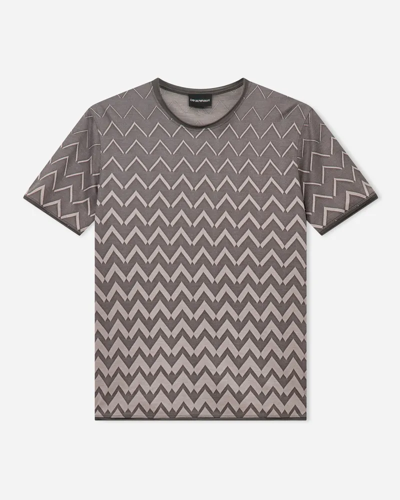 Emporio Armani T-shirt in jersey jacquard misto lyocell Capsule Signature Grigio