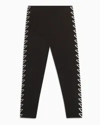 Emporio Armani OFFICIAL STORE Leggings In Jersey Stretch Con Grafica Aquile Ea Crew Nero