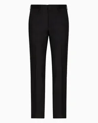 Emporio Armani OFFICIAL STORE Pantaloni In Lana Vergine Pettinata Nero