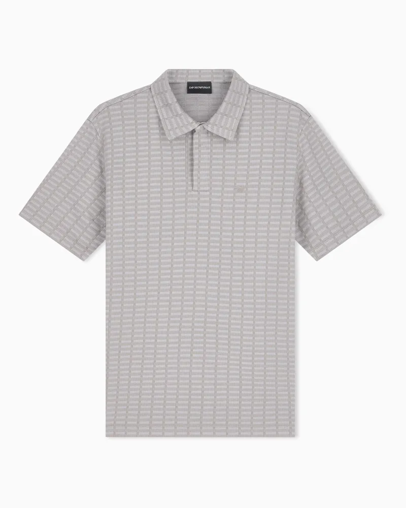 Emporio Armani Polo in jersey jacquard mouliné Beige