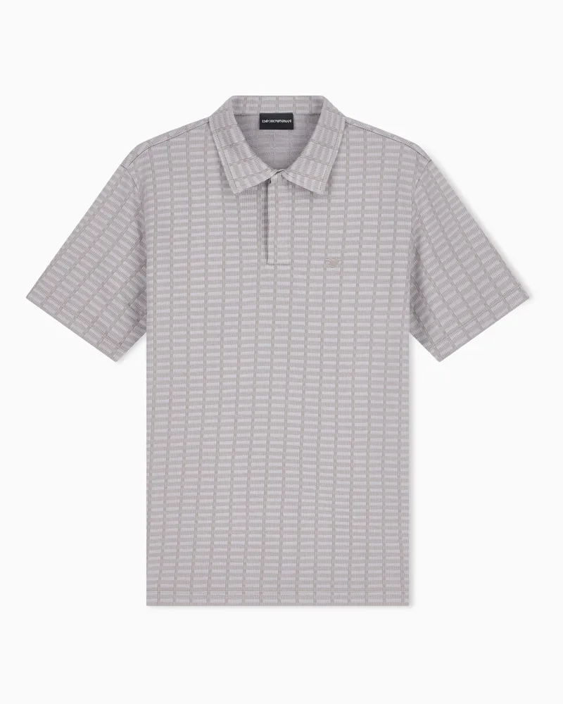 Emporio Armani Polo in jersey jacquard mouliné Beige