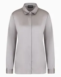 Emporio Armani OFFICIAL STORE Camicia In Raso Di Seta Grigio