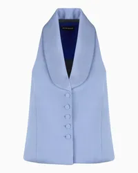 Emporio Armani OFFICIAL STORE Top Modello Gilet In Crepe Satin Stretch Azzurro