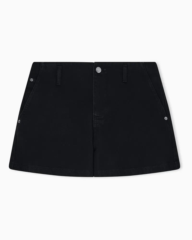 Emporio Armani Shorts regular fit in drill tinto capo Nero