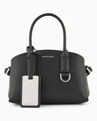 Emporio Armani OFFICIAL STORE Borsa A Mano Piccola In Pelle Rigenerata Icon Asv Nero