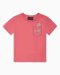 Emporio Armani OFFICIAL STORE T-shirt In Jersey Con Stampa Back To School Asv Rosa