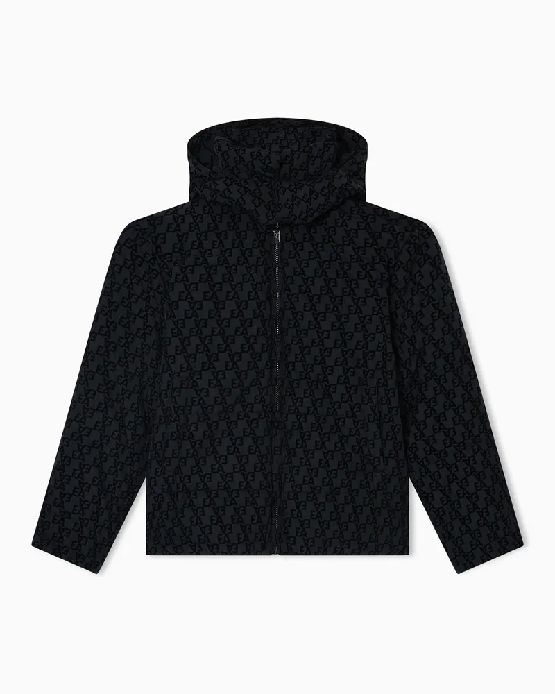 Emporio Armani Giacca imbottita con lettering flock all over ASV Blu