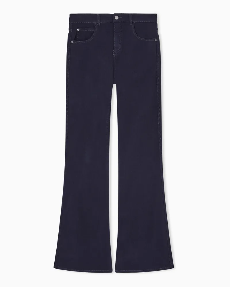 Emporio Armani Jeans J9D vita media e fondo svasato in misto viscosa tinto capo Blu