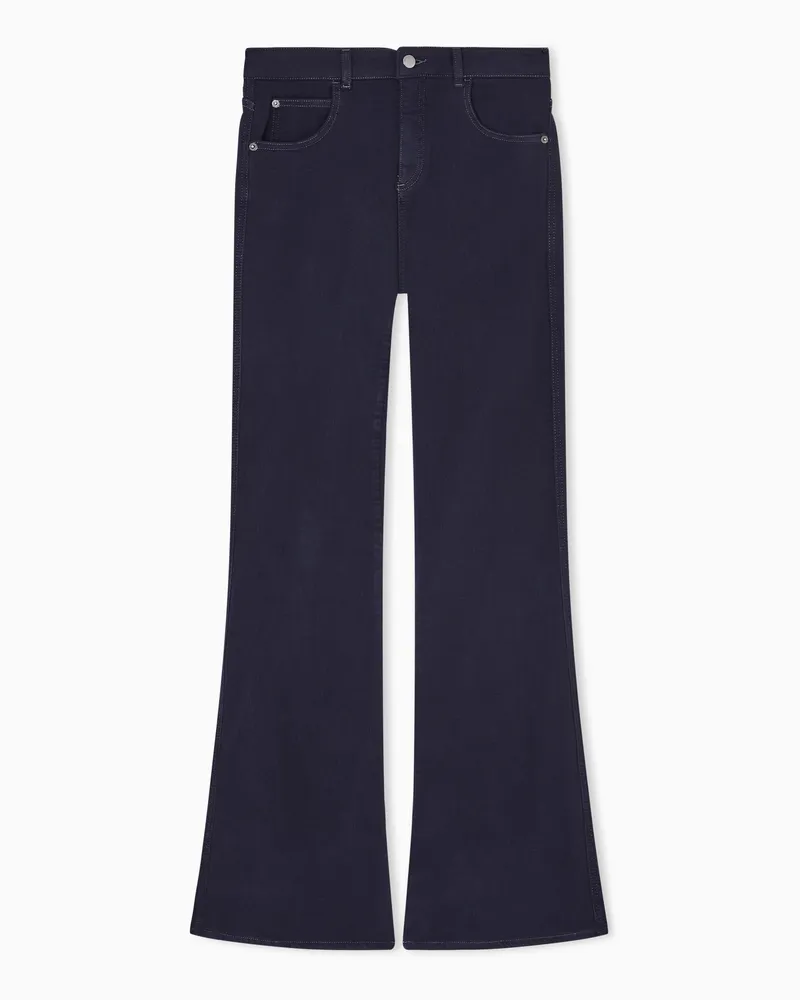 Emporio Armani Jeans J9D vita media e fondo svasato in misto viscosa tinto capo Blu