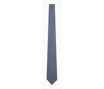 Emporio Armani OFFICIAL STORE Cravatta In Pura Seta Jacquard Bicolore Spigato Azzurro