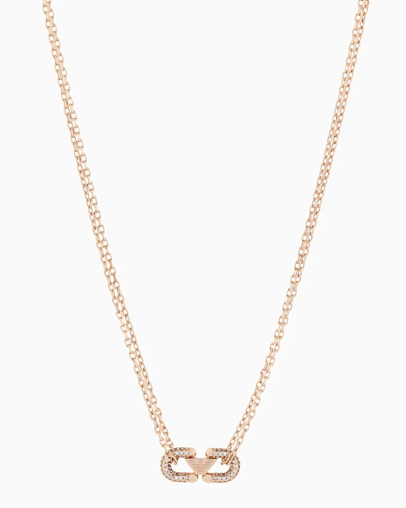 Emporio Armani Collana in ottone color oro rosa Multicolore