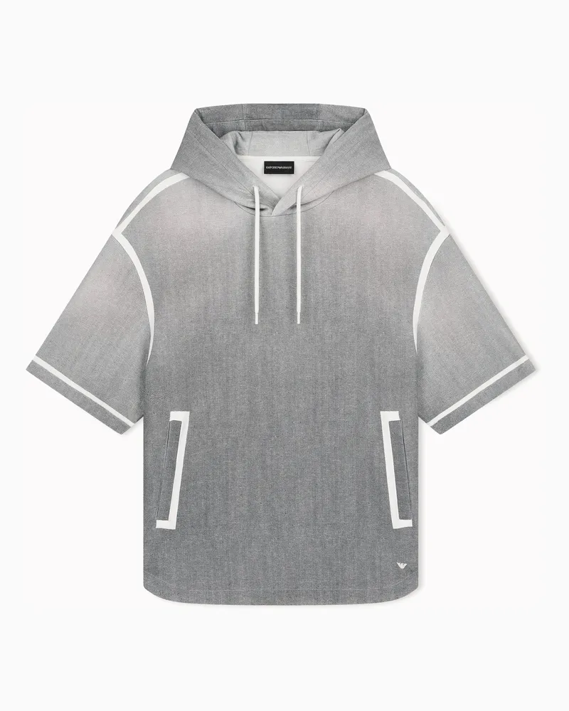 Emporio Armani Felpa over fit in double jersey degradé Grigio