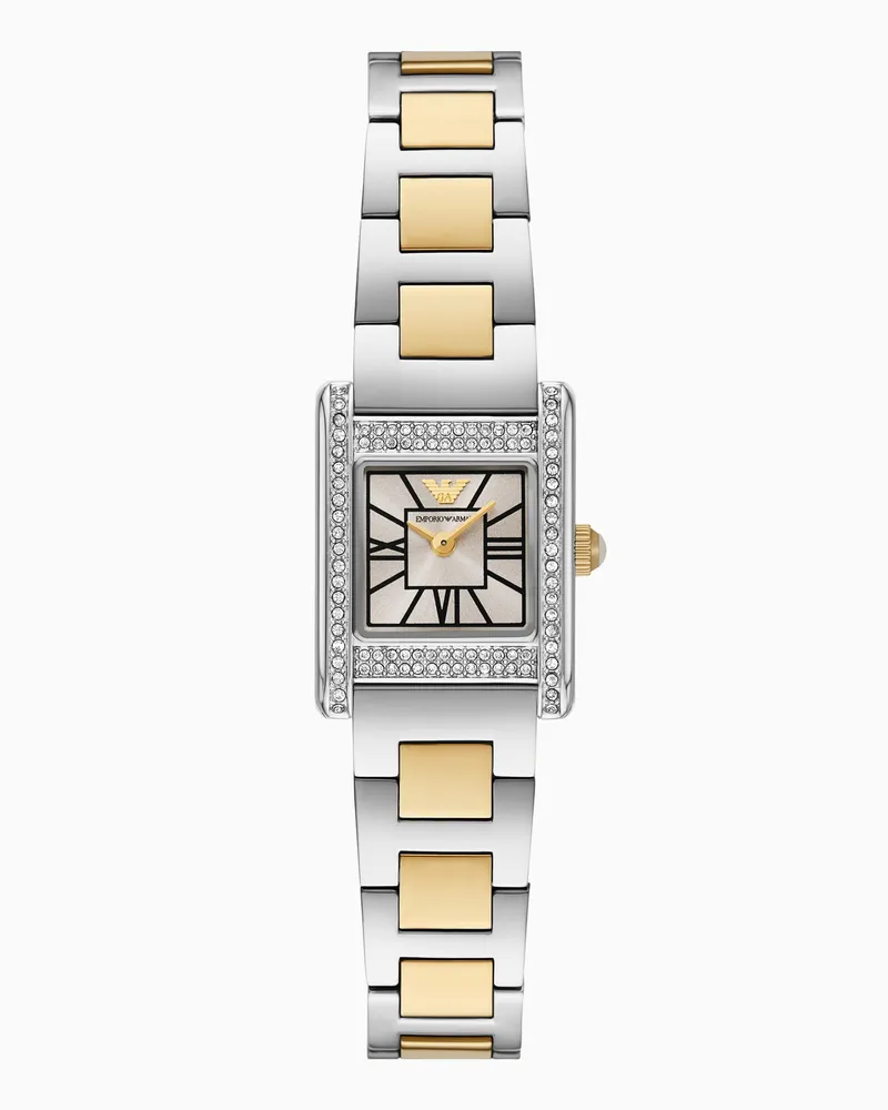 Emporio Armani Orologio a due lancette in acciaio inossidabile color oro Multicolore